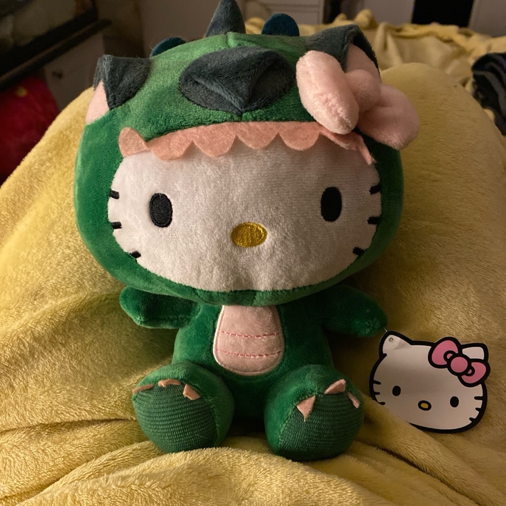 Hello Kitty Green Dinosaur Plush